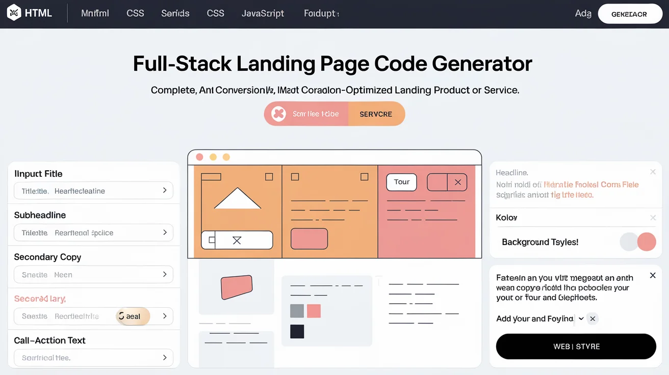 Full-Stack Landing Page Code Generator (HTML/CSS/JS)